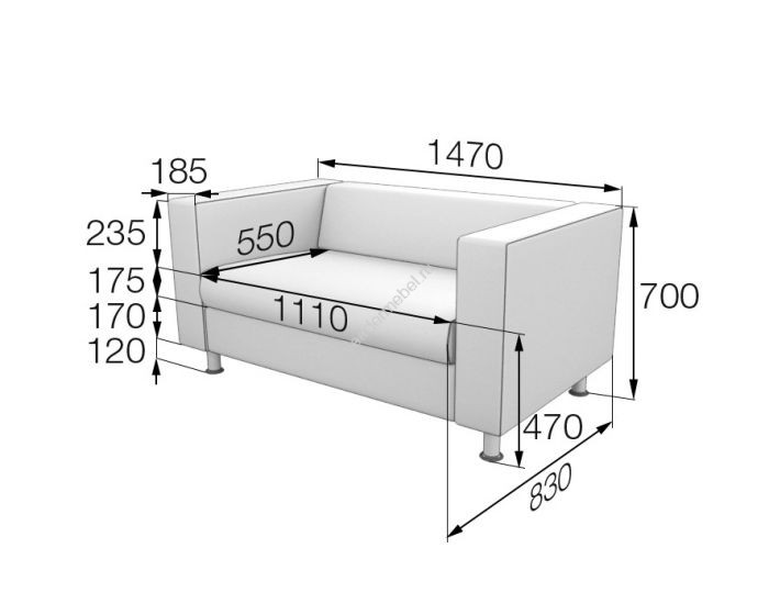 Диван офисный алекто 3