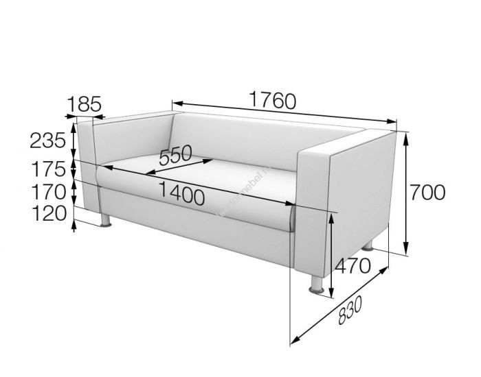 Диван офисный алекто 3